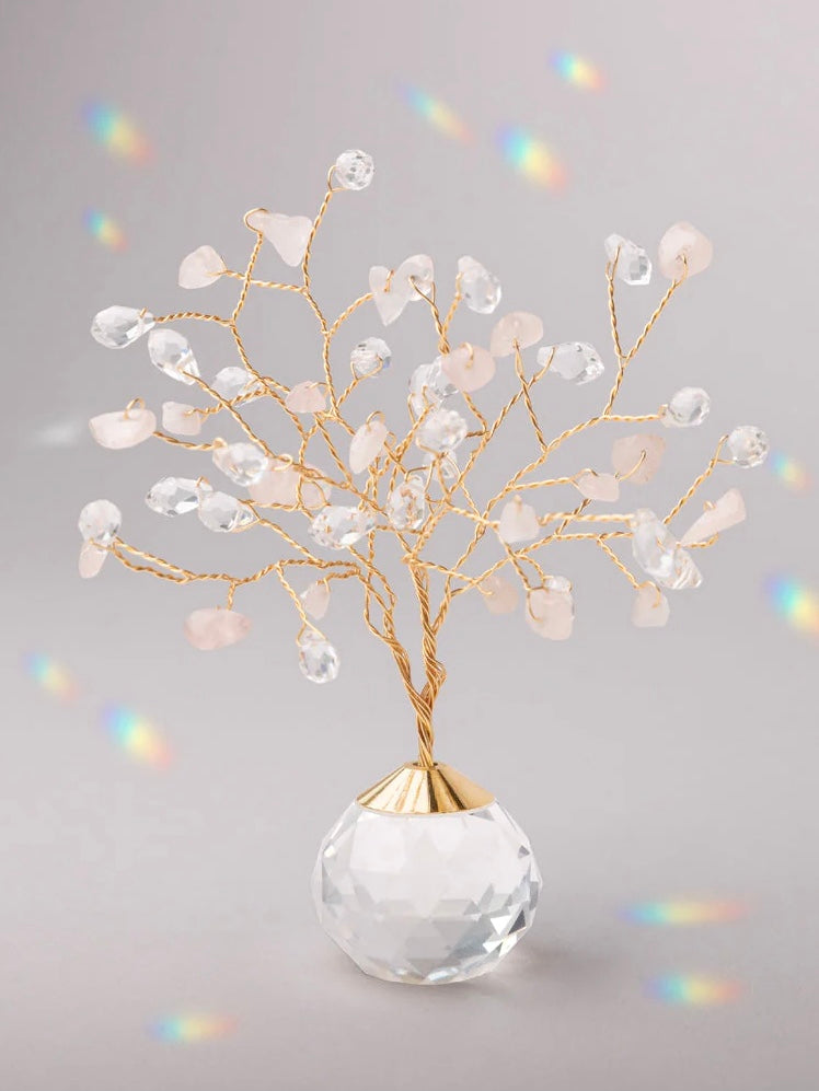 Suncatcher Tree of Life- Rose Quartz