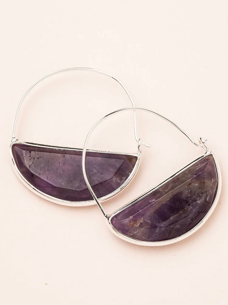 Prism Hoop Earrings- Amethyst