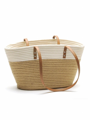 Jute and White Market Bag