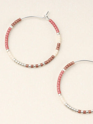 Miyuki Small Hoops - Blush Multi/Silver