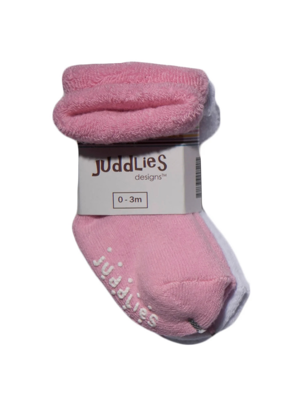 Infant Socks- Pink & White (2 pack)