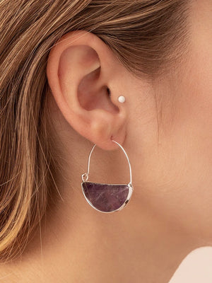 Prism Hoop Earrings- Black Spinel