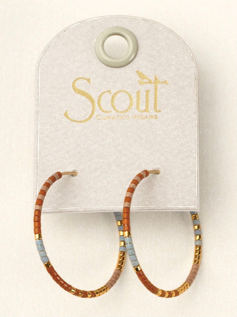 Miyuki Small Hoops - Desert Multi/Gold