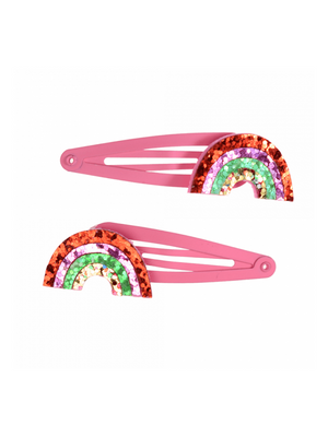 Glitter Raiwbow Clips