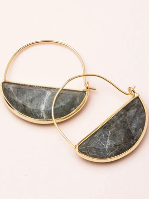 Prism Hoop Earrings- Labradorite