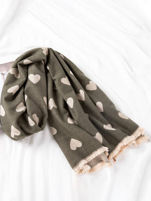 Grey Heart Scarf