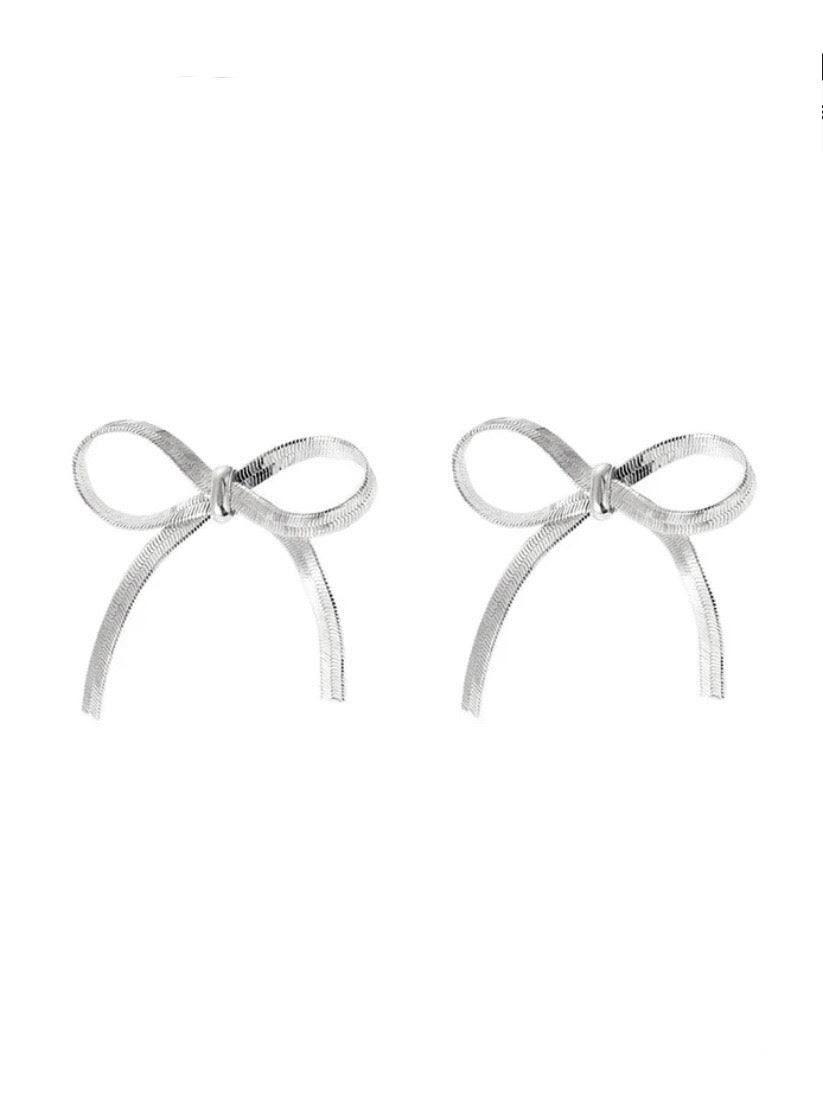 Bow Chain Stud Earrings