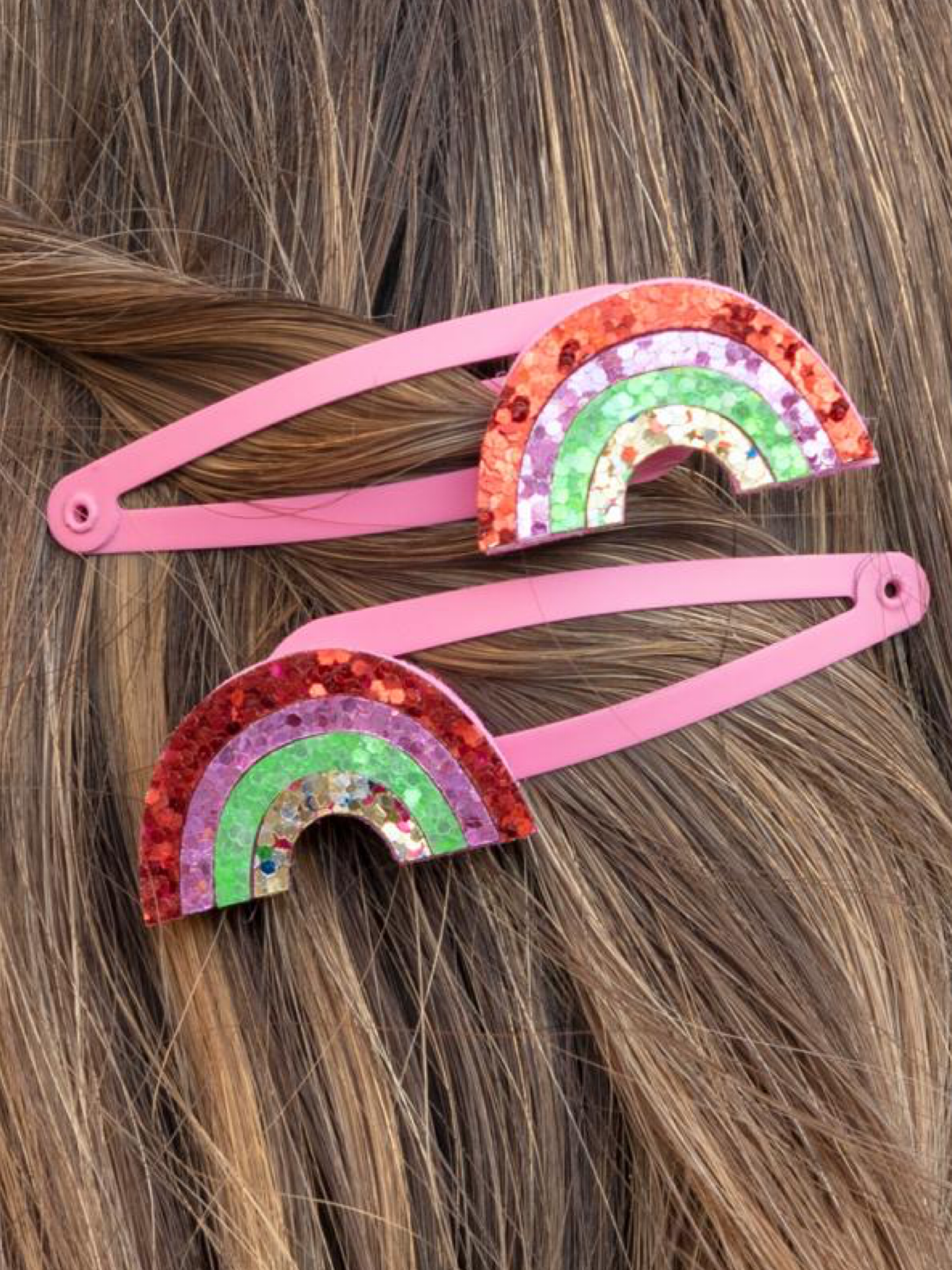 Glitter Raiwbow Clips