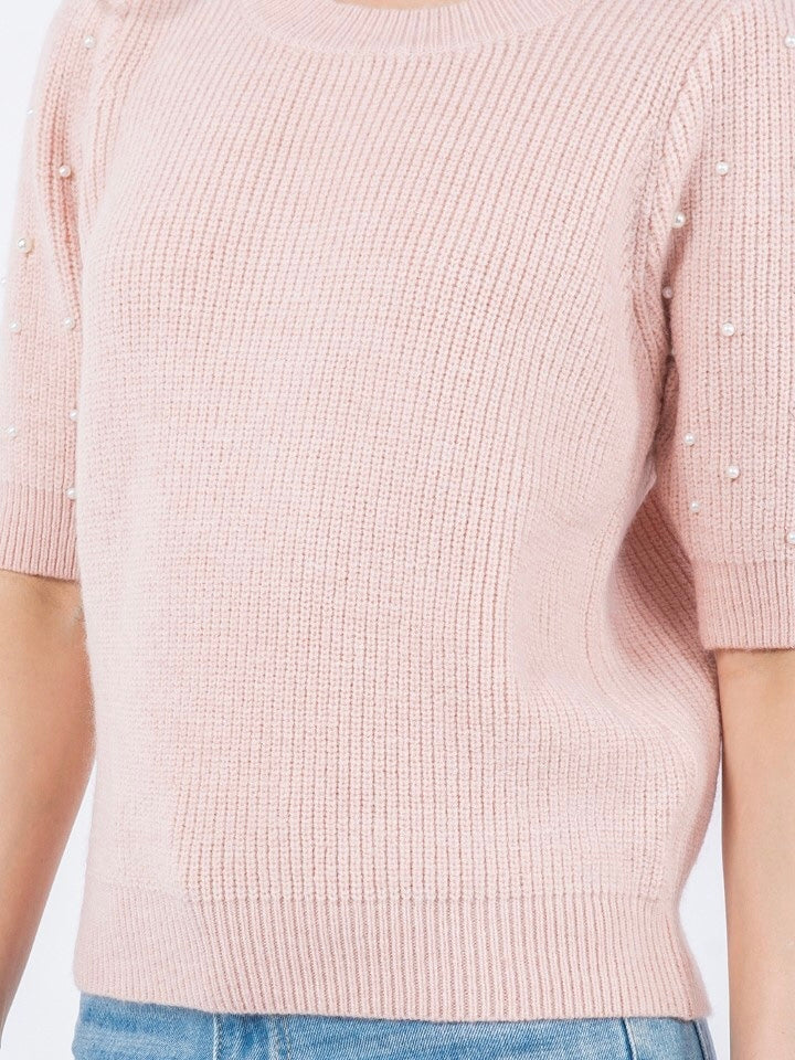 Juniper Knit Top- Blush