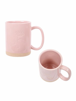 Embossed Flower Mug- Pink