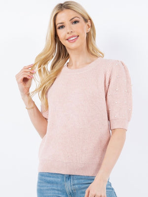 Juniper Knit Top- Blush