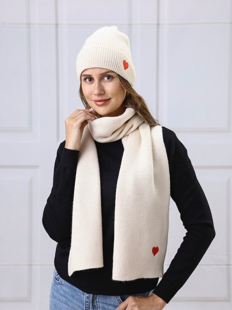 Heart Hat and Scarf Sets