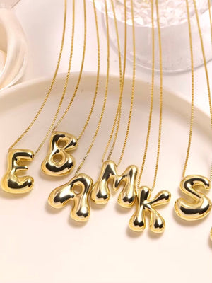 Retro Bubble Letter Necklace