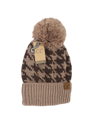 Houndstooth Pom Toque