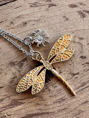 Gold Dragonfly Necklace