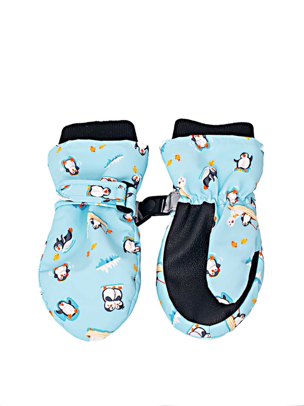 Water Repellent Mittens- Fishing Penguins