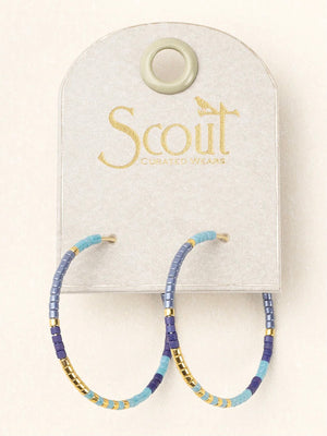 Miyuki Small Hoops - Cobalt Multi/Gold