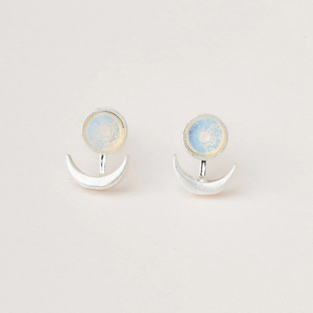 Stone Moon Phase Ear Jacket - Opalite