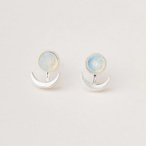 Stone Moon Phase Ear Jacket - Opalite